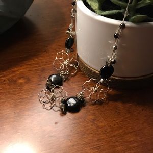 Black and silver beaded necklace